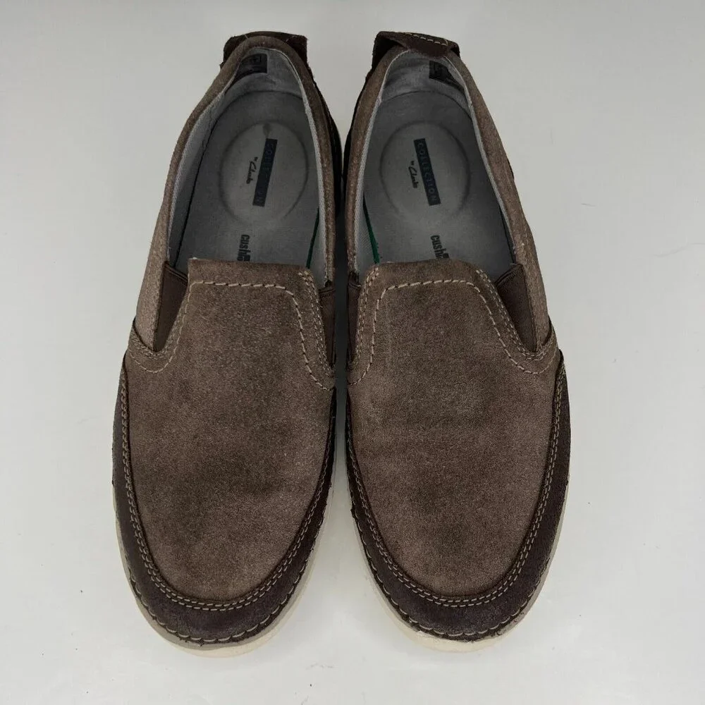 Collection by Clarks Mens 15807 Brown Suede Comfort Slip On Size 11 Loafers - Picture 4 of 9